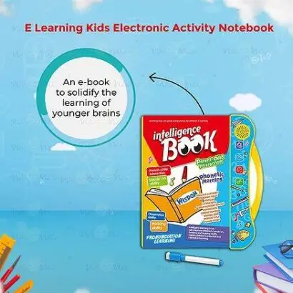 Intelligence Book Interactive Book Musical English Educational Phonetic Learning Book for Kids Toddlers 123 E Learning Kids Activity Notebook - Multicolor ( color and design may vary)