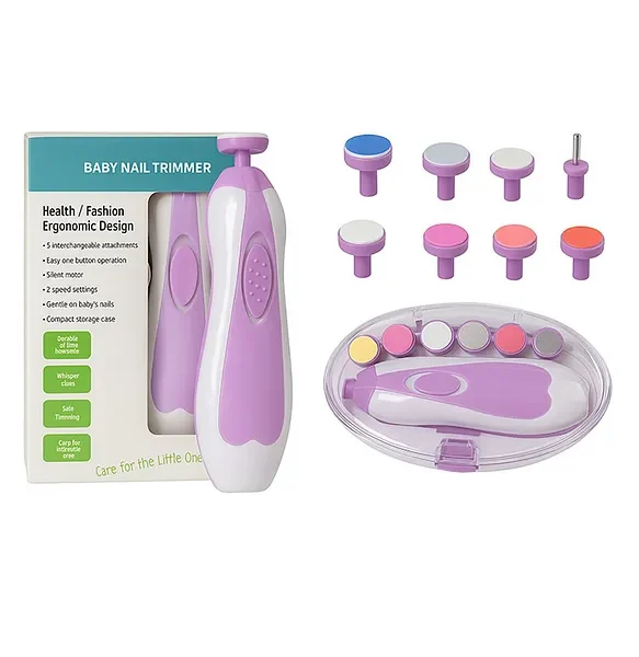 Baby Nail Clippers Safe for Newborn Toddler Toes Fingernails Care Trim Kit 6 Grinding Heads- Multicolor ( color and design may vary)