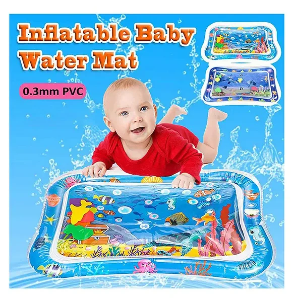 Tummy Time Inflatable Baby Water Play Mat (Color And Design May Vary)