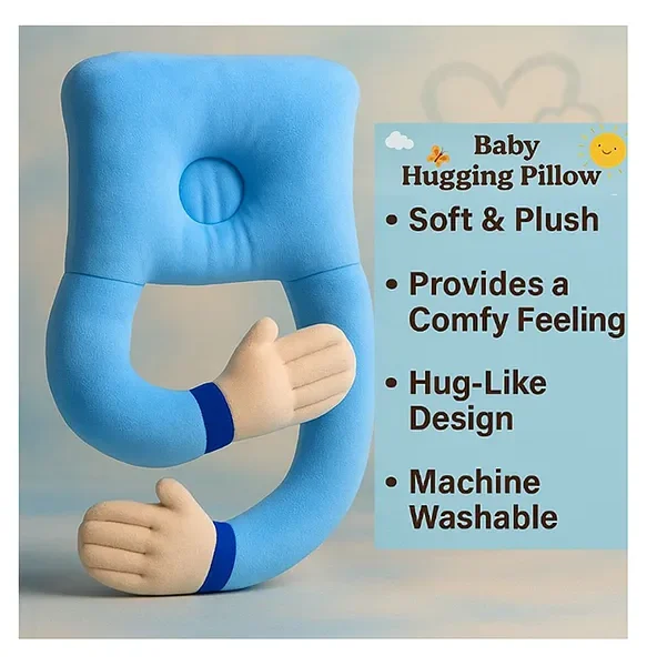 Baby Hugging Pillow for Head Shaping and cozy feeling - Sky Blue (color and design may vary)