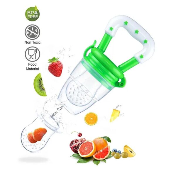 Numum Medium Size Silicone Fruit And Food Nibbler Fruit Feeder - Green (Color And Design May Vary)