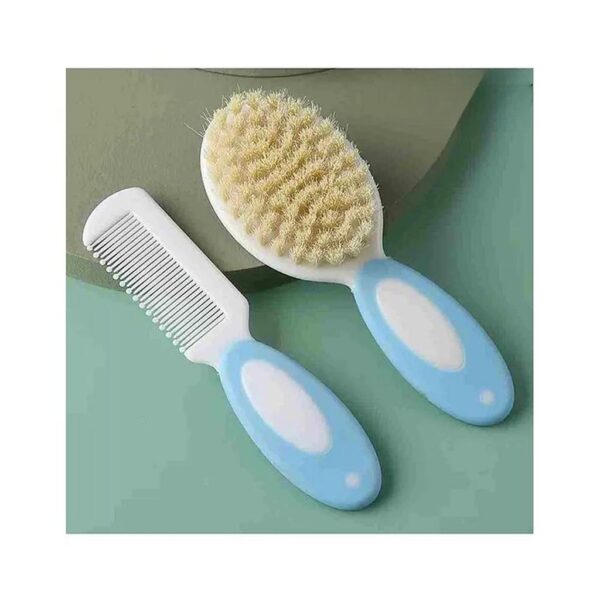 Numum Newborn Baby Hair Comb & Soft Brush Set Grooming Hair Care For Babies & Infants - Blue (Color And Design May Vary)